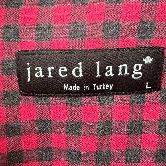 Jared Lang Men's Red Checkered Shirt Size Large Button Down Casual - Picture 3 of 9